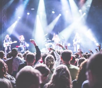 A crowd of people enjoying a concert.